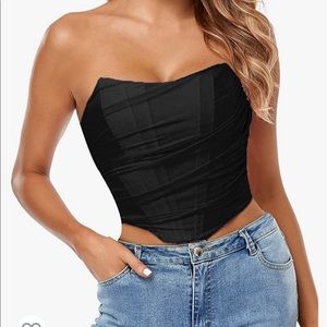Black Corset zip Top